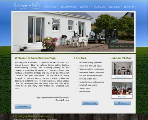 strona internetowa dla Green Hills Cottage Irlandia